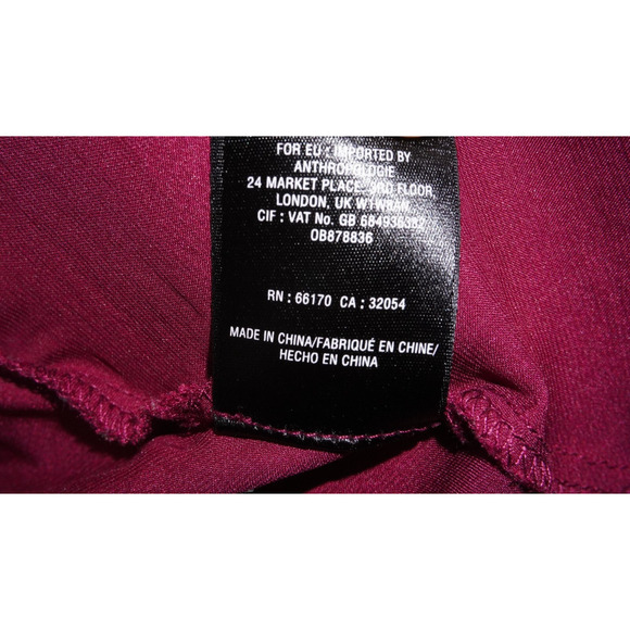 Anthropologie Moulinette Soeurs Burgundy Satin Wrap Blouse – Deep V Long Sleeve - Picture 14 of 14